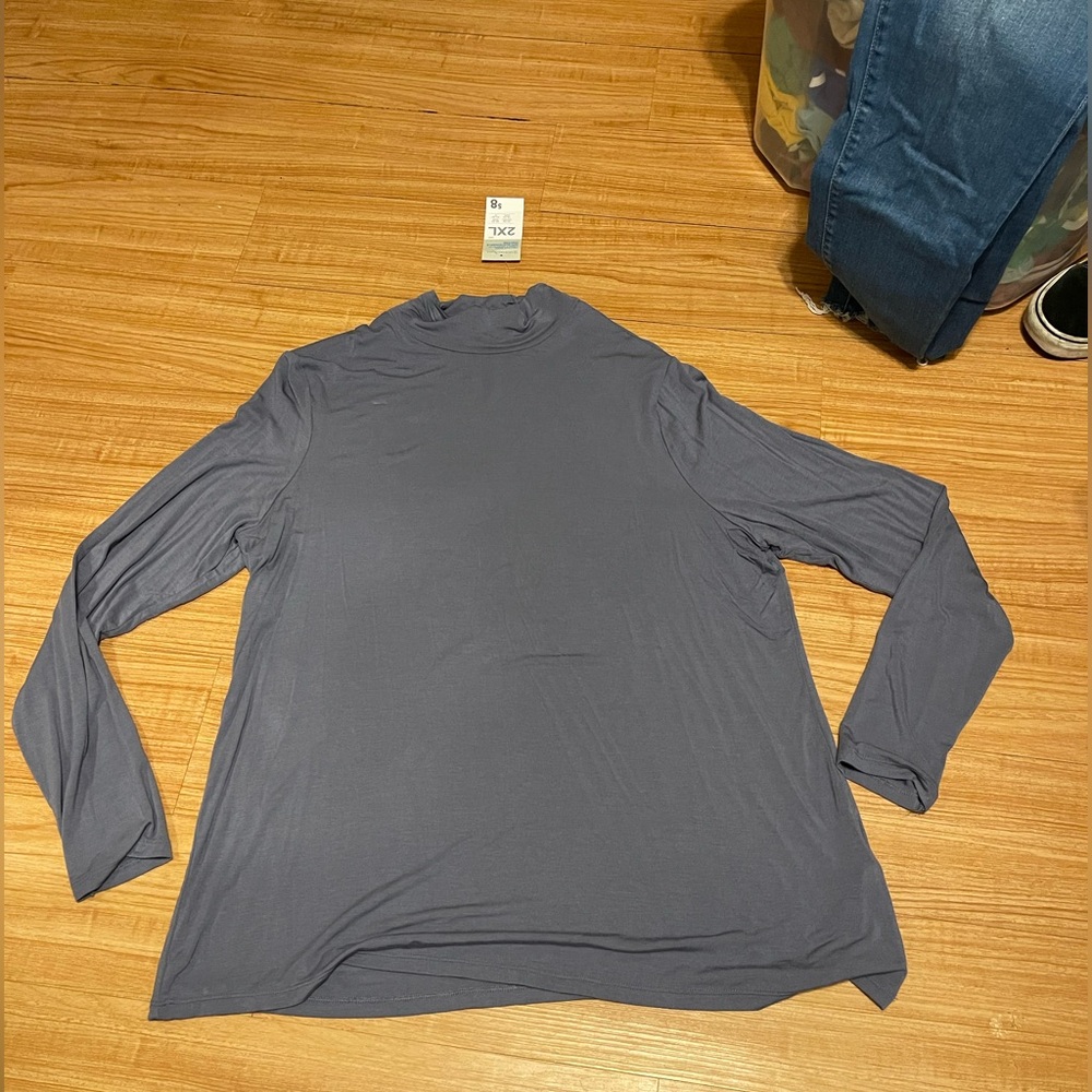 super soft blue turtleneck